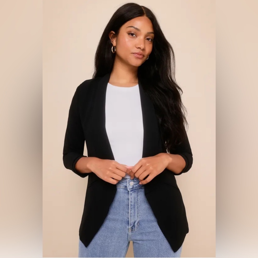 NWT Lulus Miss Punctuality Black Lightweight Blazer - Size XS